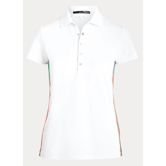 Ralph Lauren RLX Striped-Trim‎ Golf Polo Shirt White Performance Snap M $98.50 - Picture 3 of 11